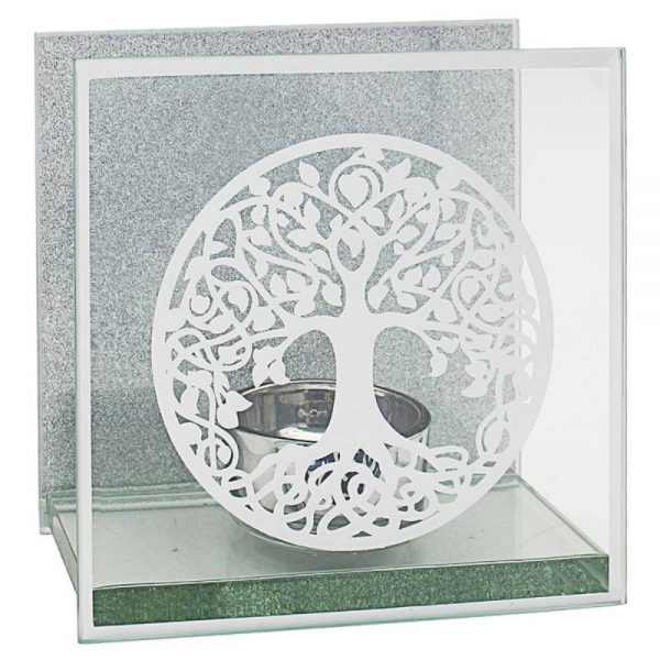 Mirror Tree of Life Tea Light Holder