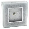 Silver Glitter Clock 12x12x5cm