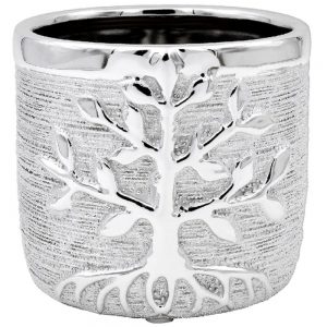 Silver Art Tree of Life Planter