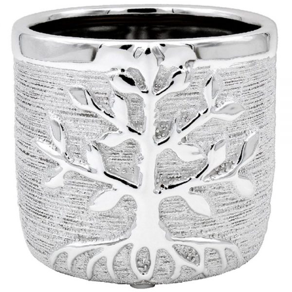 Silver Art Tree of Life Planter