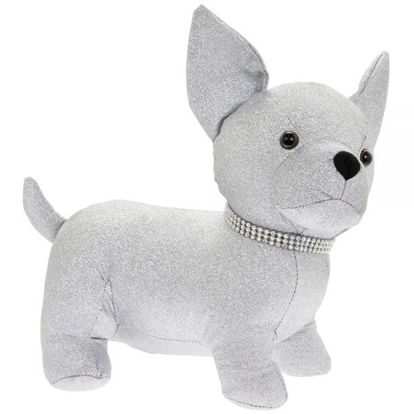 Silver Bling Chihuahua Doorstop
