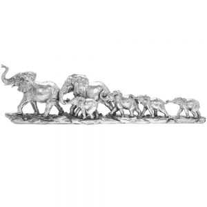 Silver Art Elephants Train 53x15x10cm