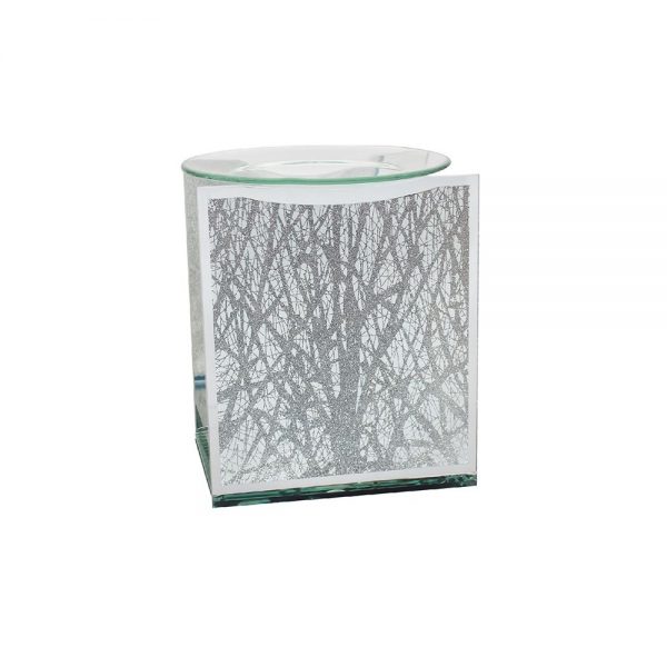 Silver Woodland Oil Burner - Glass - 12x9x14