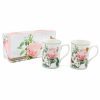 Redoute Rose Mugs Set of 2