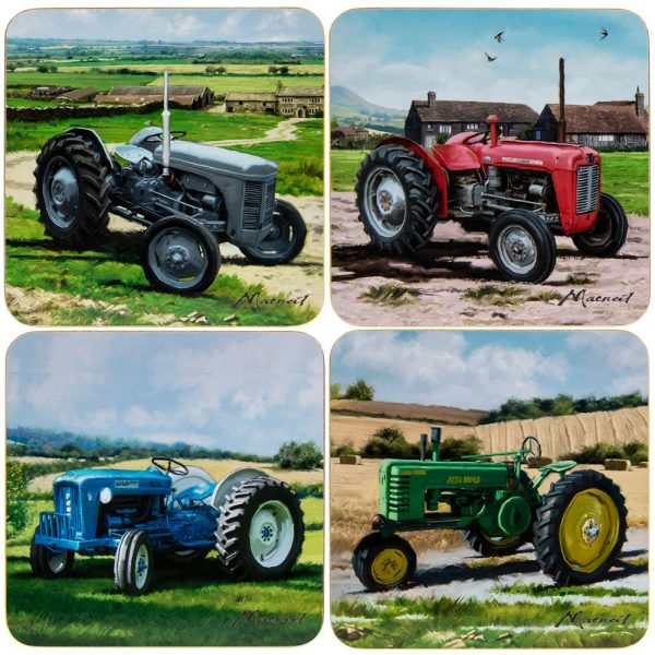 Tractors Coasters Set of 4 11x11cm