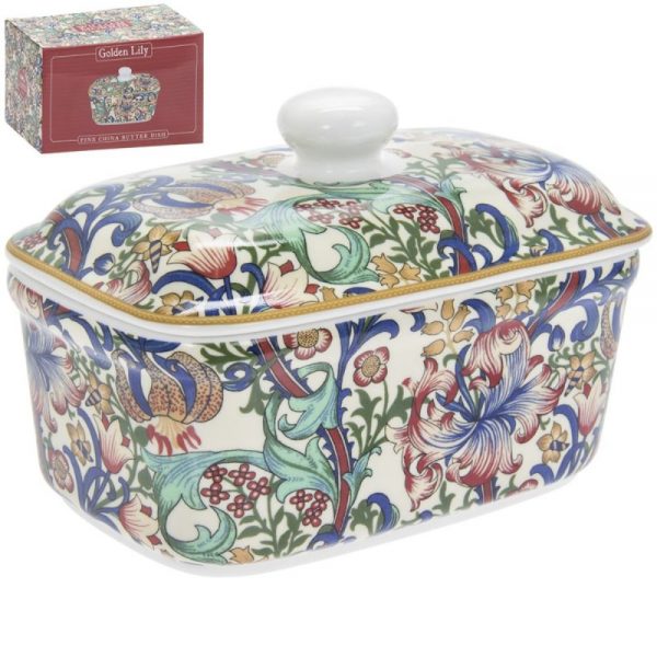 Golden Lily Butter Dish