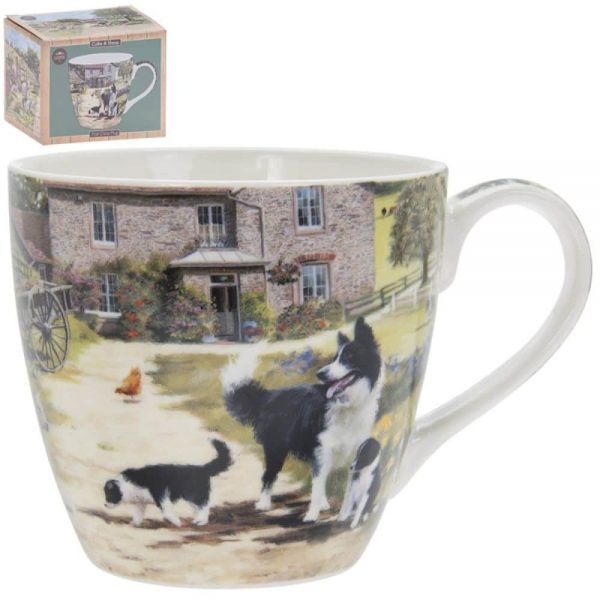 Collie and Sheep Breakfast Mug