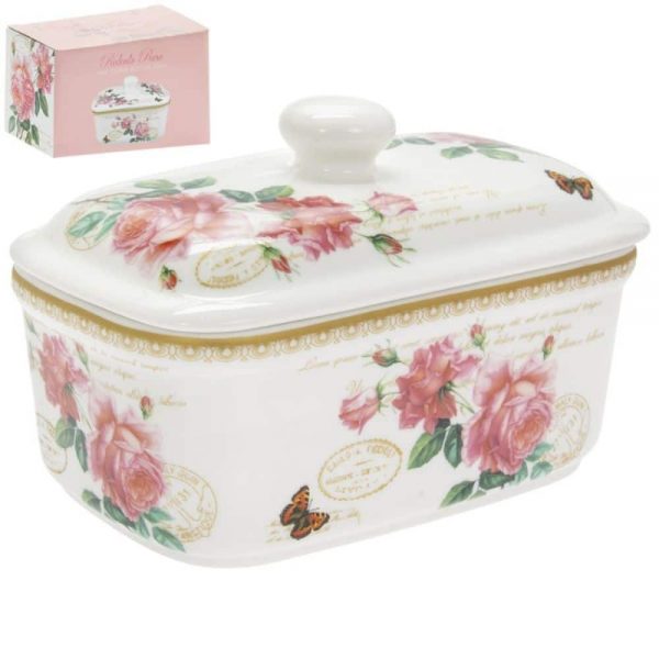 Redoute Rose Butter Dish
