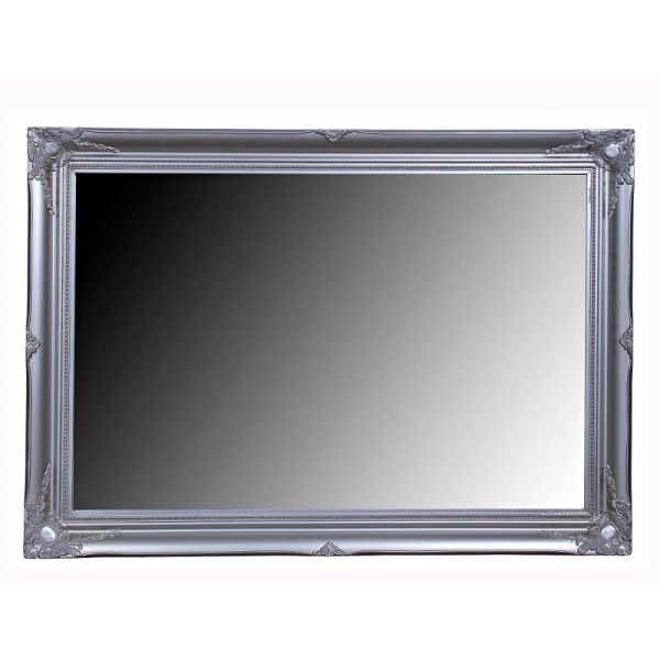 Ornate Swept Silver Mirror 72x102cm