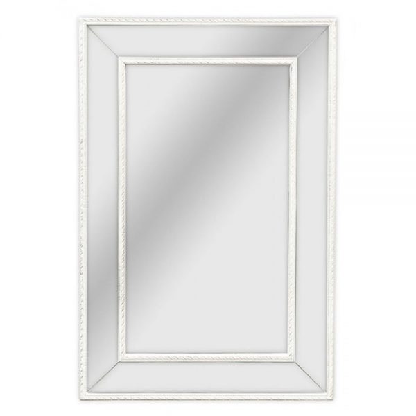 Antique White Mirrored Frame Mirror