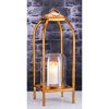 Antique Gold Square Lantern With Glass Inner H69cm