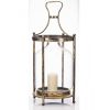 Gold Metal Lantern with Glass Insert H73cm Round