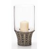 Antique Metal Base with Glass Candle Holder H35cm