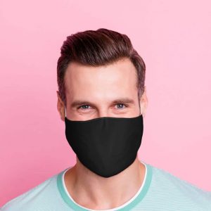 Black Reusable Face Covering Large