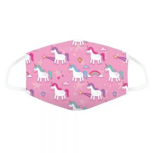 Pink Unicorn Reusable Face Covering Small