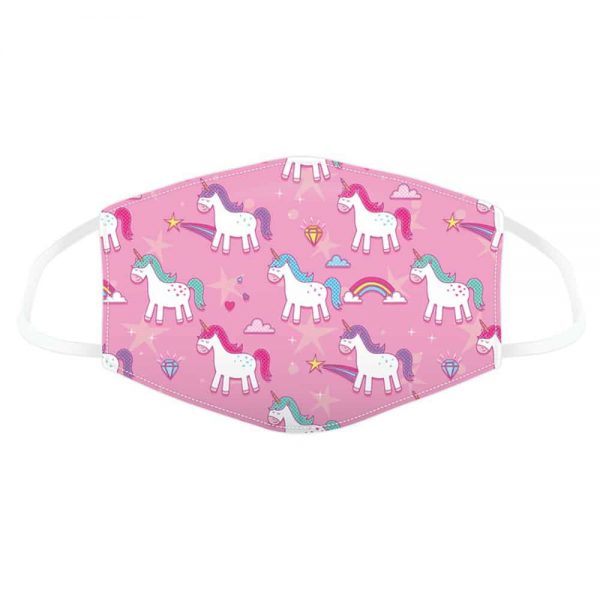 Pink Unicorn Reusable Face Covering Small