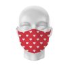 Red with White Hearts Reusable Face Covering Large