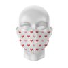 White with Red Hearts Reusable Face Covering Large