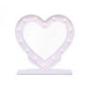 Led White Heart Mirror on Stand