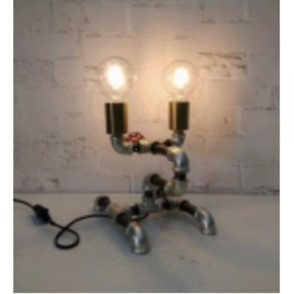 26cm Twin Light Metal Table Lamp