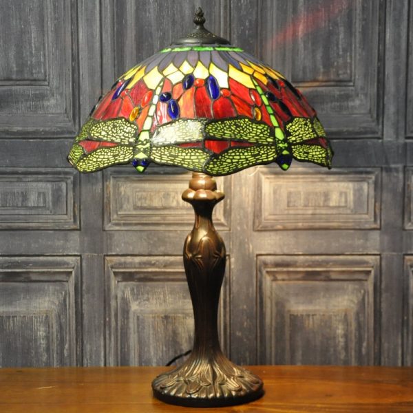 Tiffany Lamp Shade Red Dragonfly H60cm