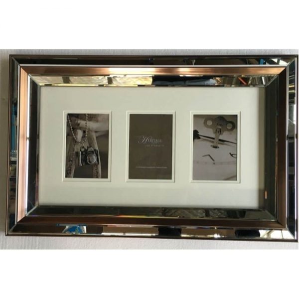 Mirrored Collage 3 Mount Venetian Gold Frame