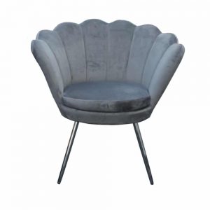 Shell Velvet Chair Grey