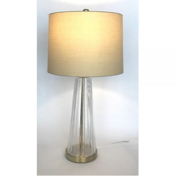 Bocconi Table Lamp Ribbed Conoidal Clear Glass H28