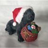 Black Labrador with Sack of Presents LED Light 5in