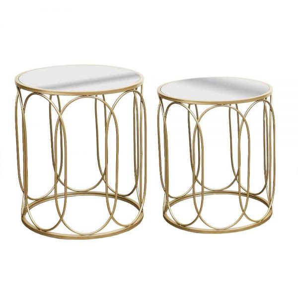 Grange Mirror Champagne Table set of 2