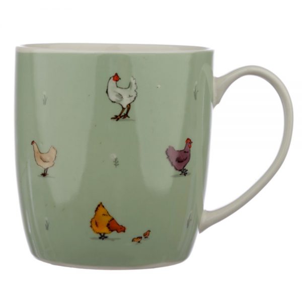 Willow Farm Chickens Porcelain Mug