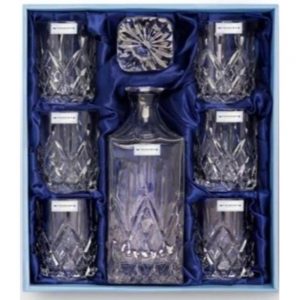 Newbridge 6 Whiskey and Decanter Traditional Cut