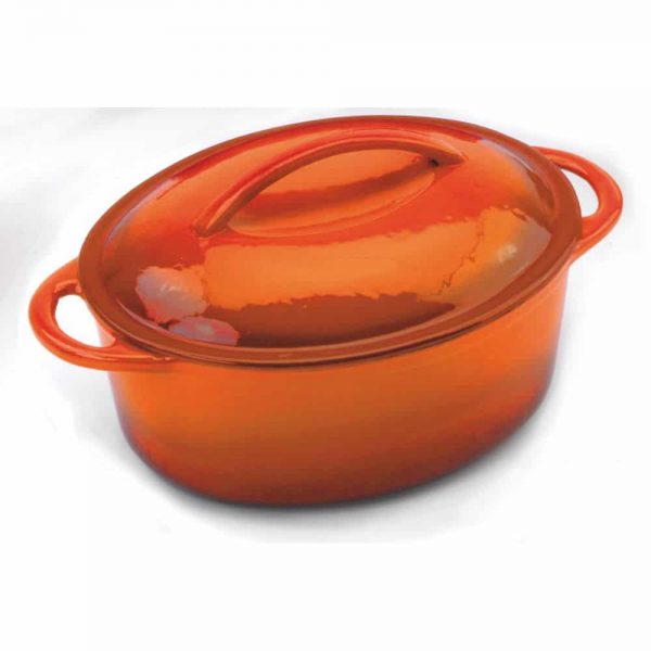 Cast Iron Oval Casserole - Orange 27cm 4L