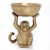 Monkey Bowl Gold Colour 14x10cm