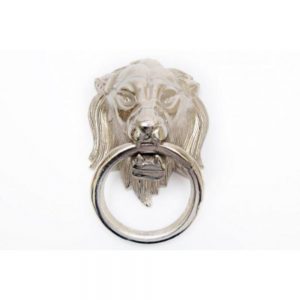 Silver Colour Hanging Lion Head with Ring 38x31cm