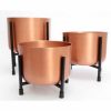 Copper Planter On Stand Medium 24.5x22.5cm