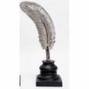 Silver Feather On Metal Base Small 27x8cm