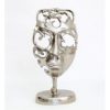 Silver Face Mask Decoration on Stand 37x18cm