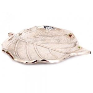 Leaf Silver Colour Trinket Dish 12x11cm