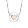 Silver and Rose Gold Plated Crystal Heart Pendant