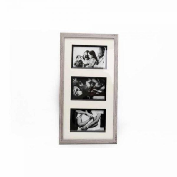 47x25cm Triple Wood Photo Frame