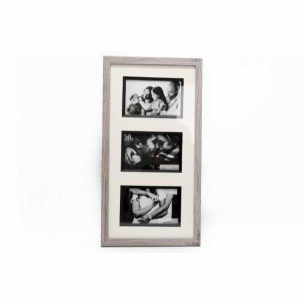 47x25cm Triple Wood Photo Frame