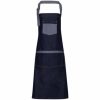 Indigo Denim Bib Apron with Front Pocket