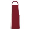 Burgundy/Natural Contrast Apron with Side Pockets