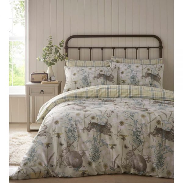 Rabbit Meadow Reversible Double Duvet Set