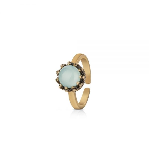 Ring with Aqua Stone Setting