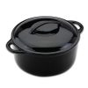 Cast Iron Round Casserole - Black