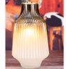 LED Glass Lamp Frosted Taupe 27x15cm