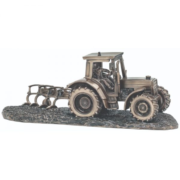 Tractor and Plough H:12cm W:33cm D:12cm