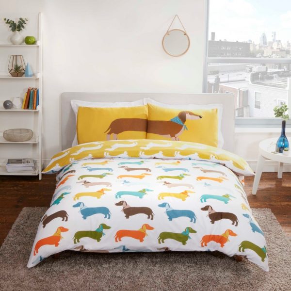 Sausage Dog Reversable Duvet Set Single